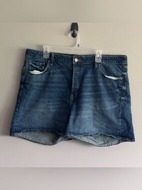 Old Navy OG Straight High Rise Buttonfly Dark Wash Denim Shorts Size-18